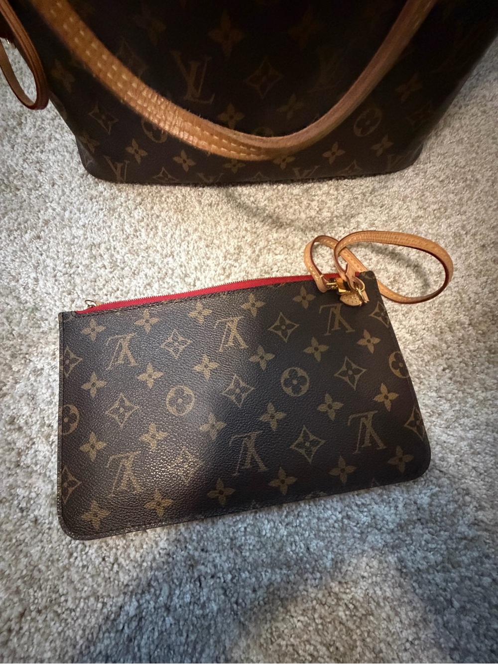 Authentic Louis Vuitton Neverfull MM Monogram + Pouch Box Dust Bag - Picture 13 of 17